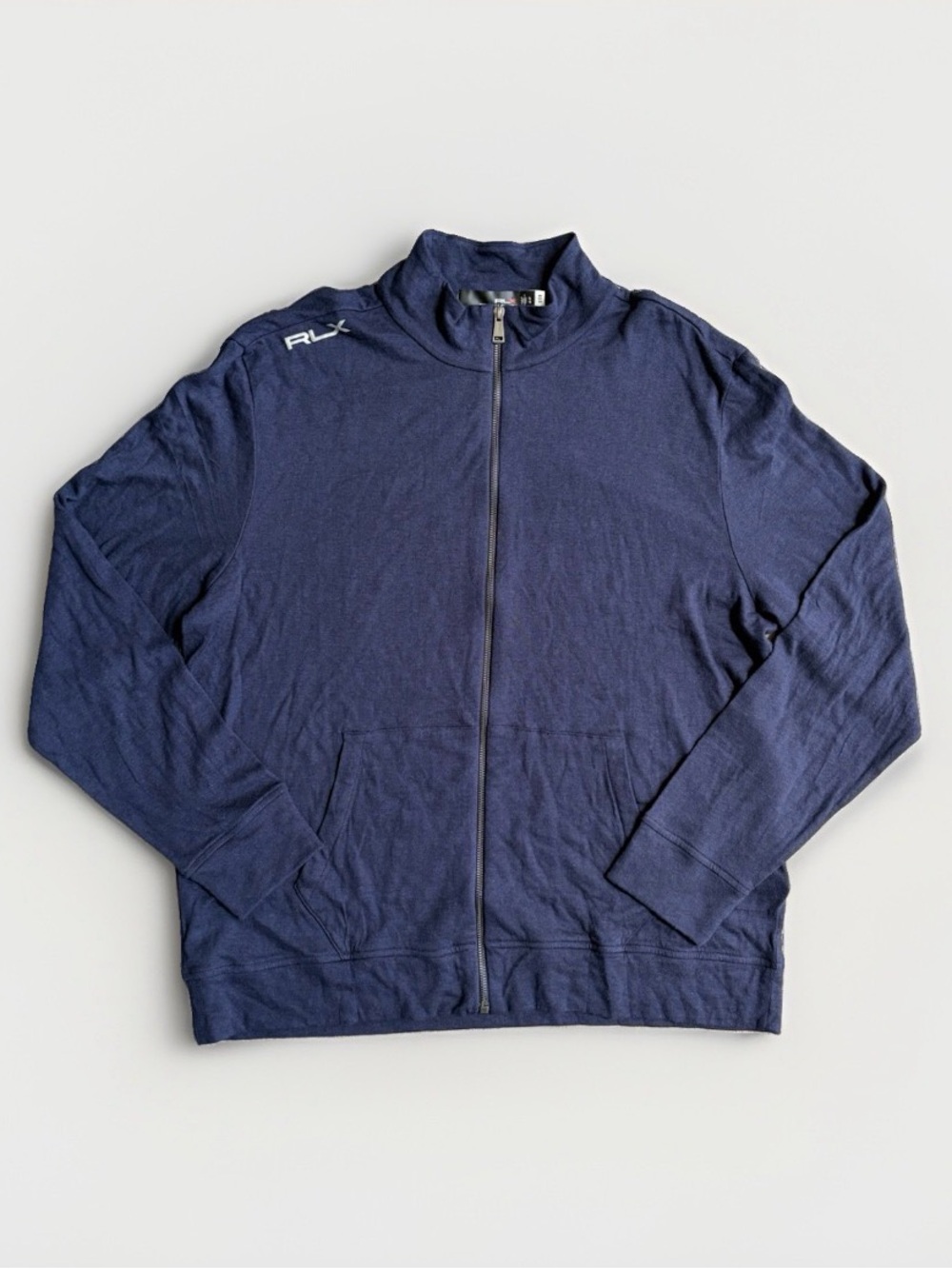 RLX Ralph Lauren Navy Blue Full Zip Modal Cotton Jacket Men’s XL